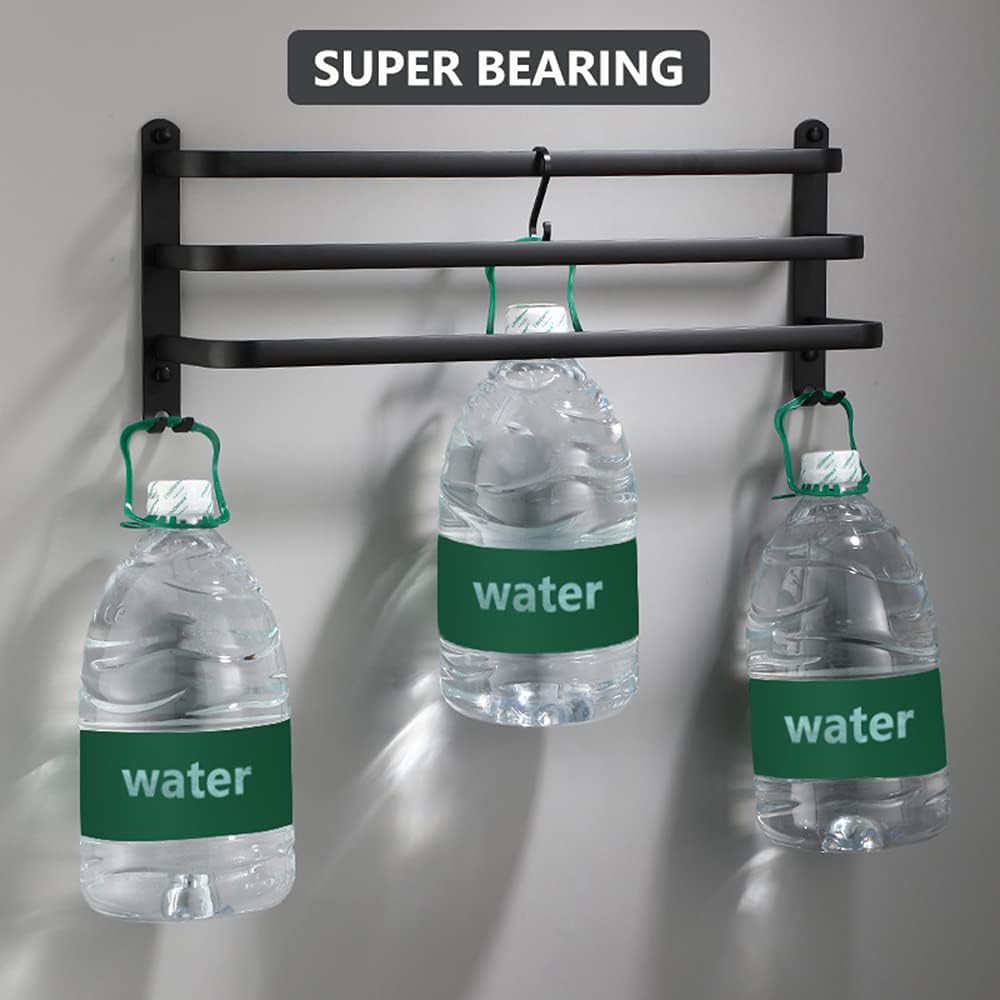 Handtuchhalter Bad 3 Tier, Aluminium Handtuchregal, Wandmontage 3-Stöckig Handtuchstange mit Haken 6