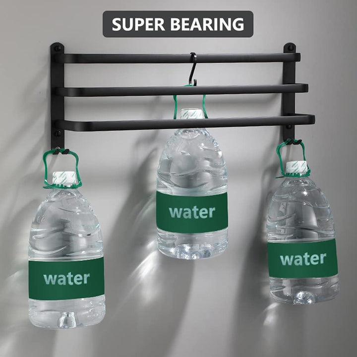 Handtuchhalter Bad 3 Tier, Aluminium Handtuchregal, Wandmontage 3-Stöckig Handtuchstange mit Haken 6