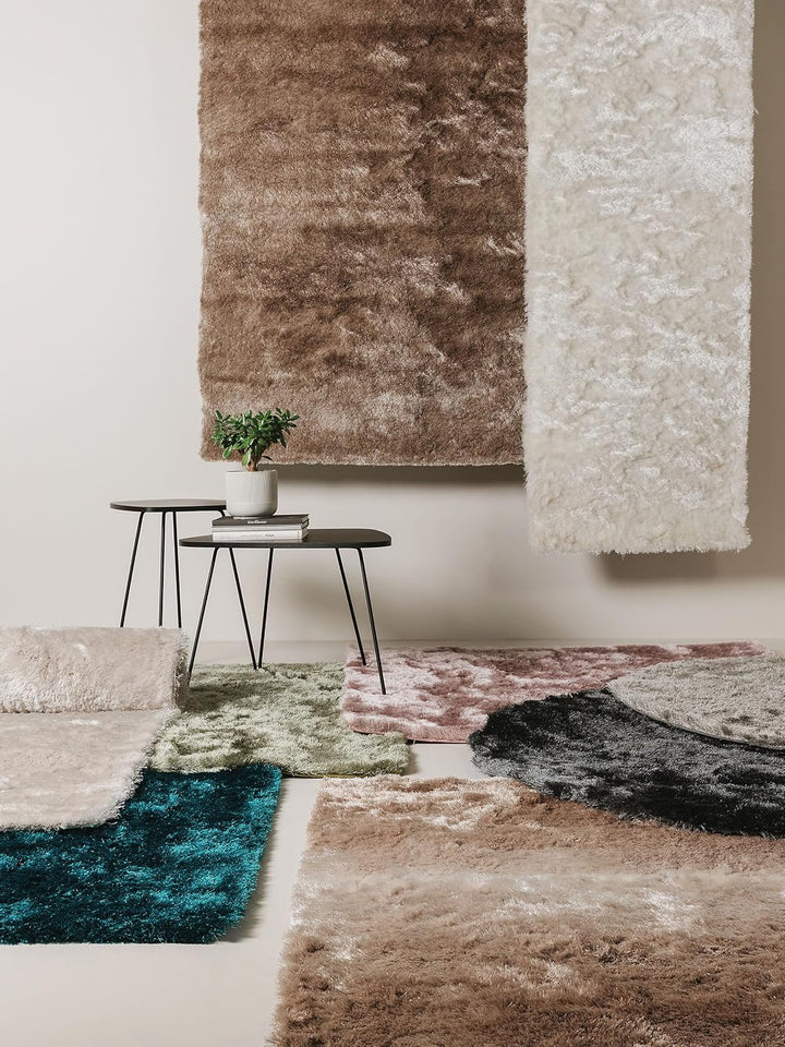 Benuta Shaggy Hochflor Teppich Whisper Schwarz ø 80 cm Rund | Langflor Teppich für Schlafzimmer und