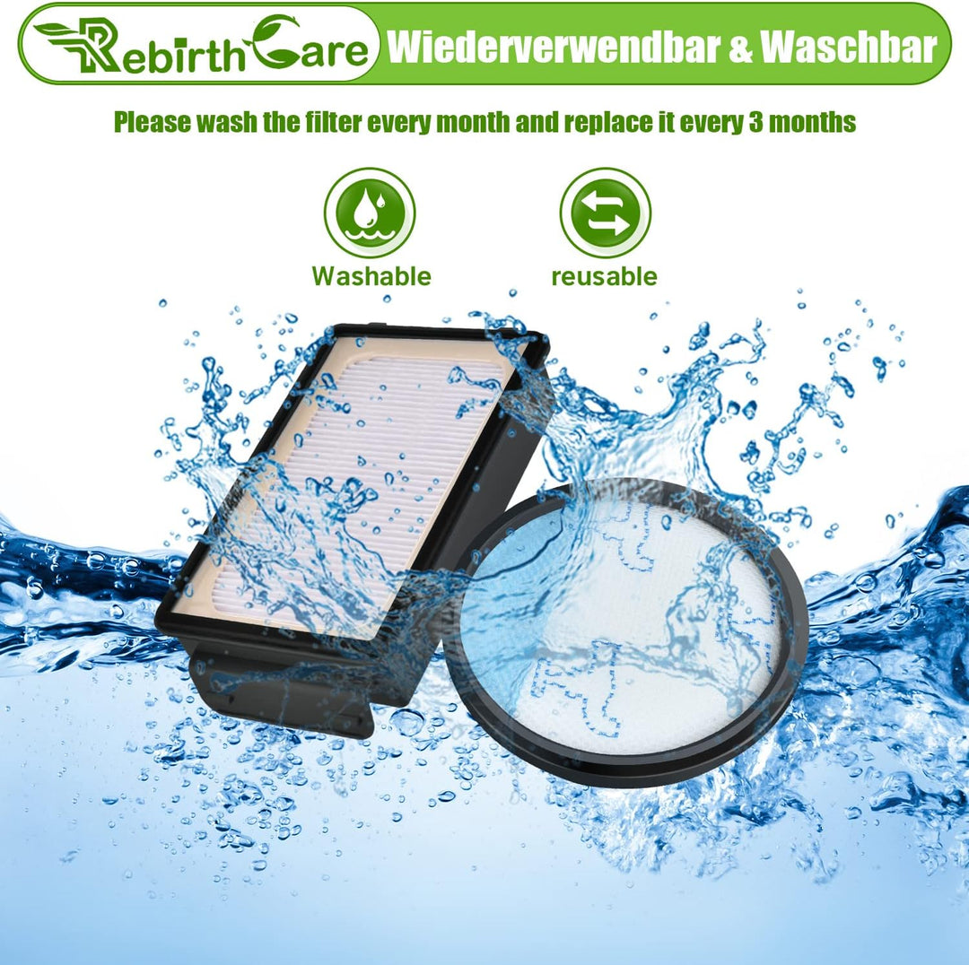 Rebirthcare 3 Pack HEPA Filterset für Rowenta Compact Power Cyclonic Force Beutelloser Staubsauger F
