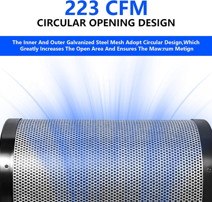 Aktivkohlefilter 150mm, Kohlefilter Air Carbon Filter Australischer Aktivkohle, Rohrventilator 150mm