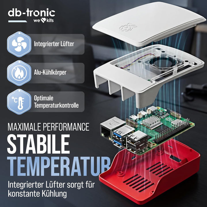 Raspberry Pi 5 8GB Starter-Kit | 128GB Edition | Offizielles 27W Netzteil | Offizielles Gehäuse mit
