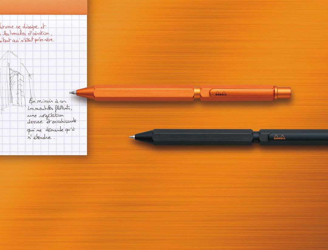 Rhodia 9340C – 3-in-1 ScRipt Multipen – 2 Kugelschreiber 0,5 mm schwarz & rot + 1 Druckbleistift Gra