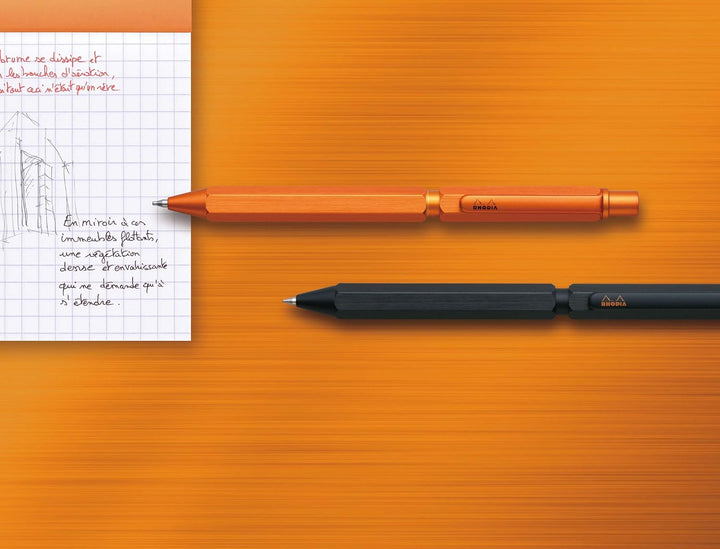 Rhodia 9340C – 3-in-1 ScRipt Multipen – 2 Kugelschreiber 0,5 mm schwarz & rot + 1 Druckbleistift Gra
