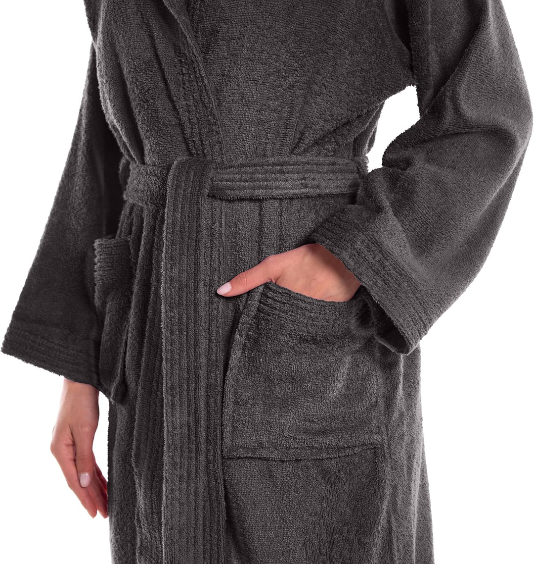 Caleffi - MINORCA Unisex Bademantel mit Kapuze | Frottee 100% weiche Baumwolle | waschbeständig | un