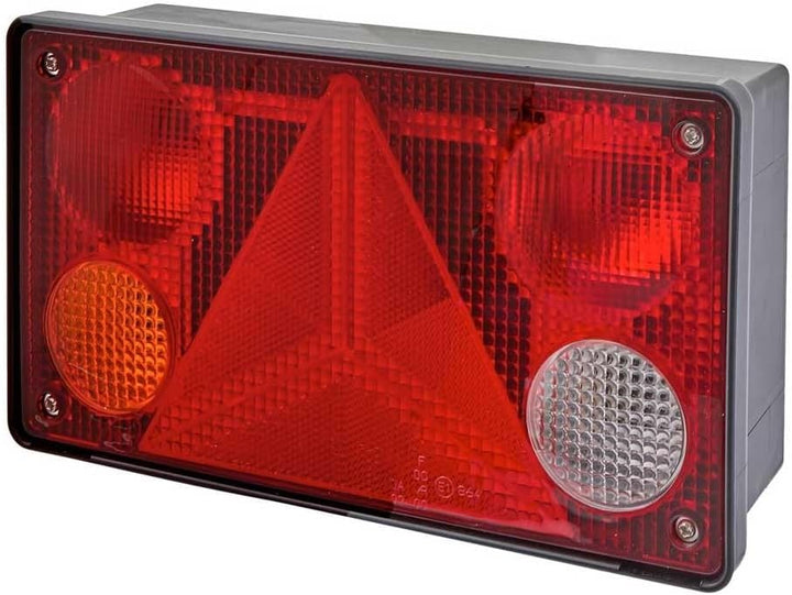 HELLA - Heckleuchte - Glühlampe - Anbau/geschraubt - Lichtscheibenfarbe: mehrfarbig - Stecker: Flach