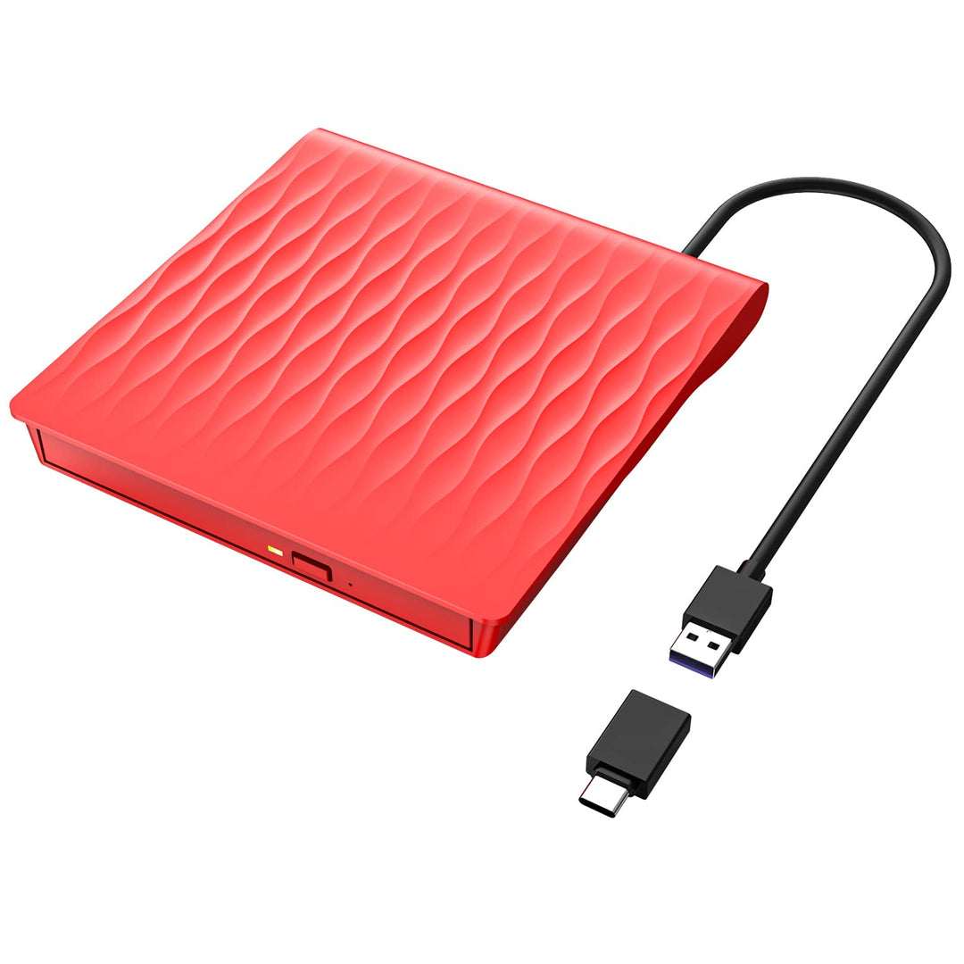 LPUNCD DVD CD Laufwerk Extern, USB 3.0 & Type-C Portable DVD Brenner, CD DVD +/-RW ROM DVD Drive für