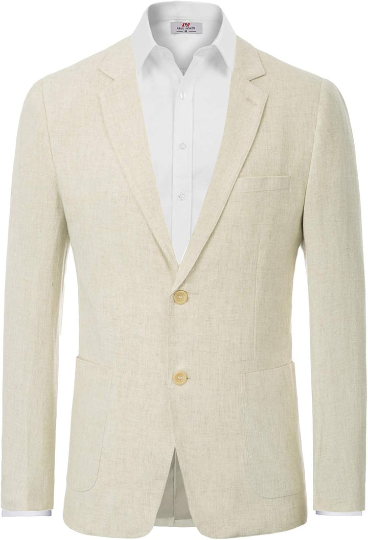 PJ PAUL JONES Herren Casual Slim Fit Leinen Jacke Leichtgewicht 2 Knopf Blazer Sporty Slim fit Leisu