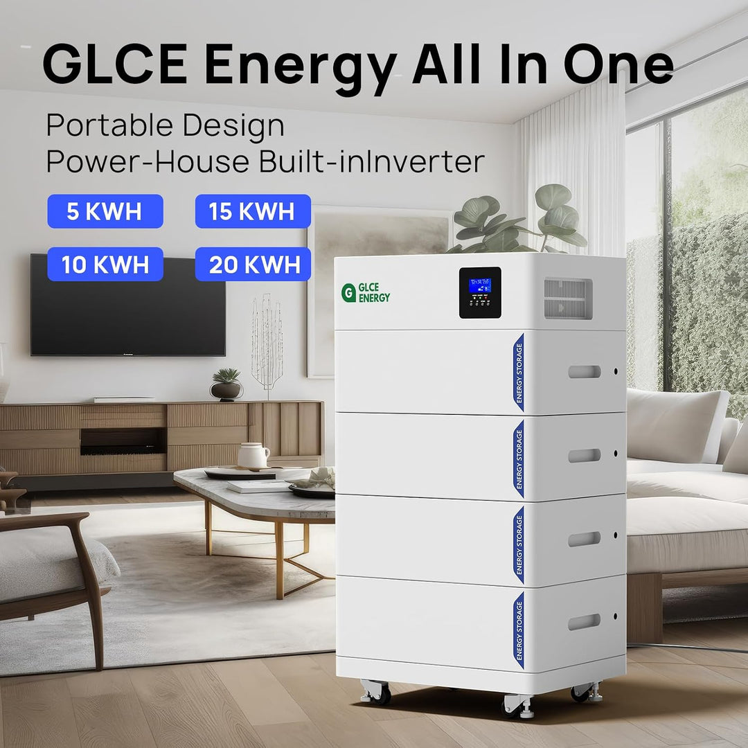48V 400Ah LiFePO4 Batterie (4 x 100Ah Pack), 20,48kWh All-in-One Lithiumbatterie, Mit Heim-Batterie-