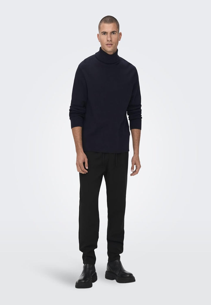 ONLY & SONS Herren Rollkragen Strickpullover ONSPhil Herrenpullover mit Kragen XL Dark Navy, XL Dark