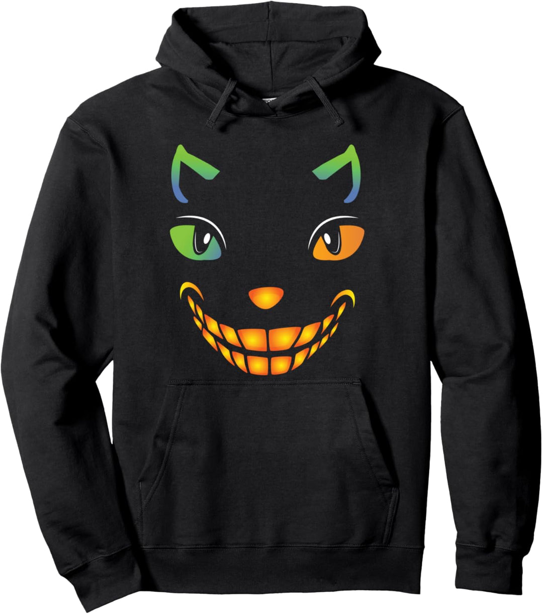 Grinsekatze Kostüm Grinse Monster Lustiges Katzen Halloween Pullover Hoodie