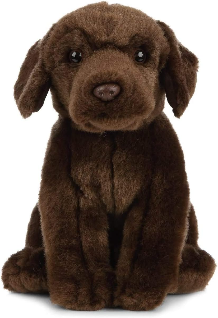 Living Nature AN490 Plüschtier Hund und Welpe, Dunkelbraun, Bundle