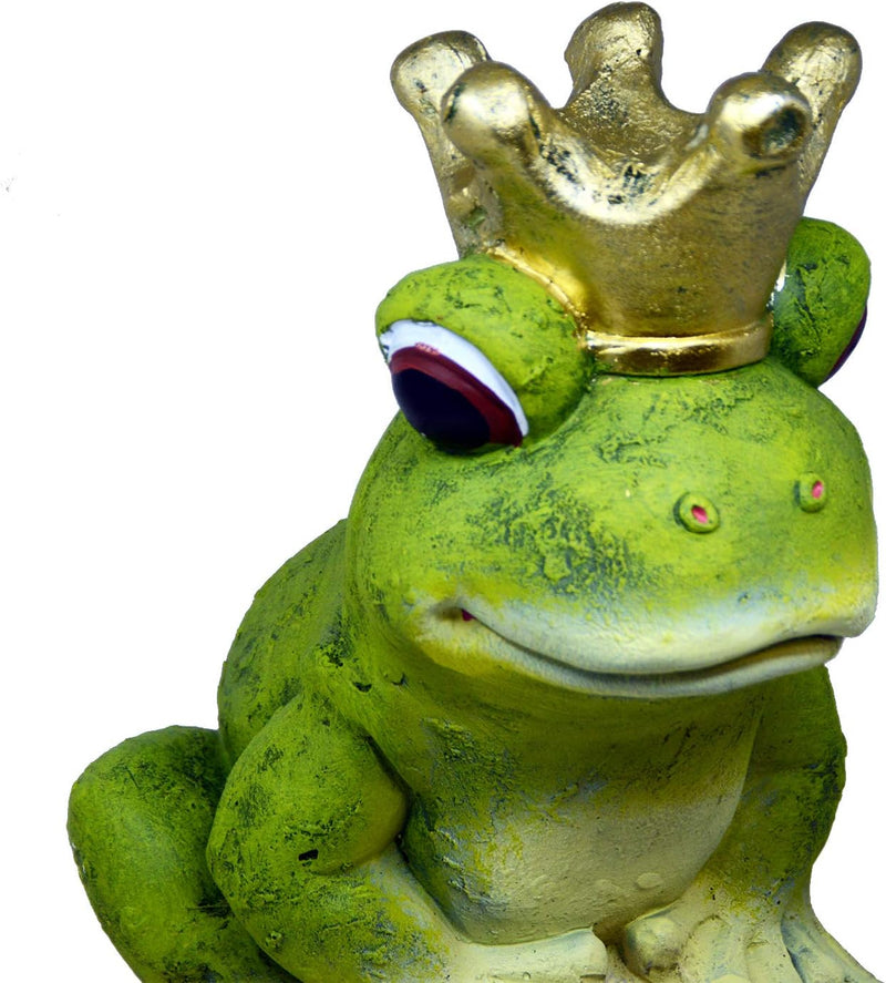 DRULINE Froschkönig - Gartenfigur Frosch - Deko Frosch - Garten Deko - Deko Figur - Indoor/Outdoor -