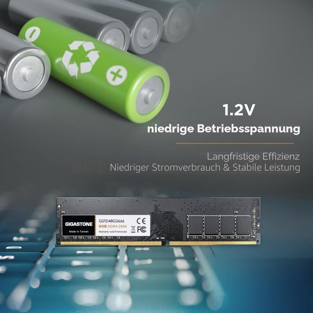[DDR4 RAM] Gigastone Desktop RAM 16GB (2x8GB) DDR4 Ram 16GB DDR4-2666MHz PC4-21300 CL19 1.2V UDIMM 2