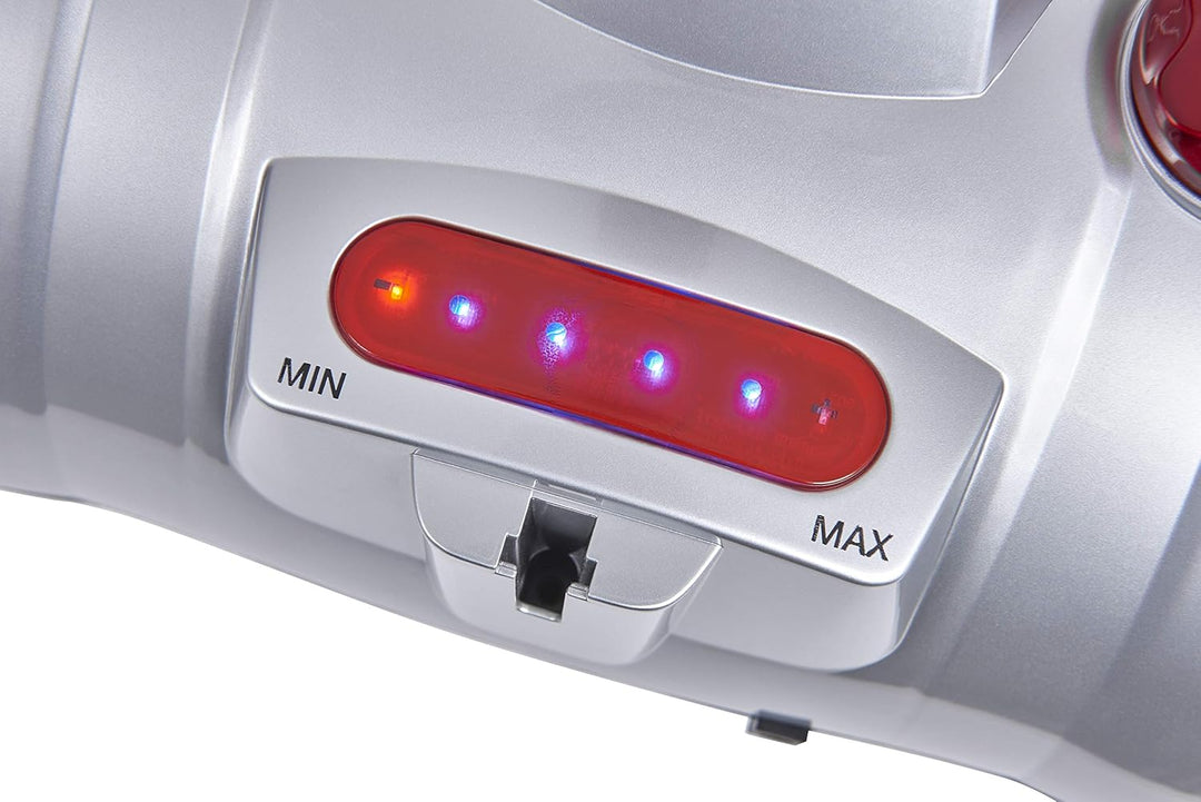 Exquisit Bodenstaubsauger BP 6401 SI | Akku-Betrieb | Beutellos | Kabellos | Silber | Rot | Bodensau