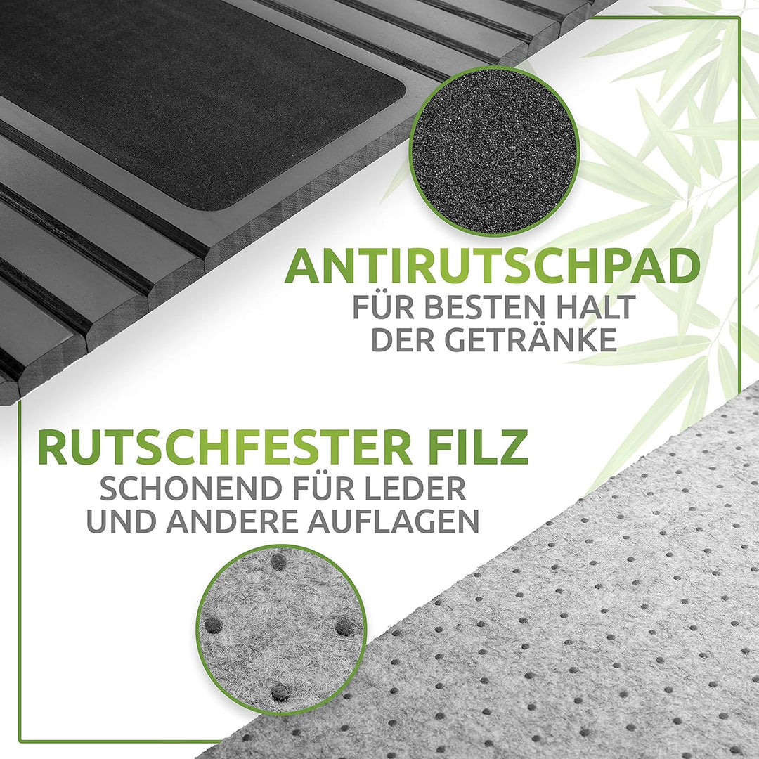 Heimelig Sofa Tablett | rutschfeste Couch Ablage aus nachhaltigem Bambus | Flexibler Sofa Butler für