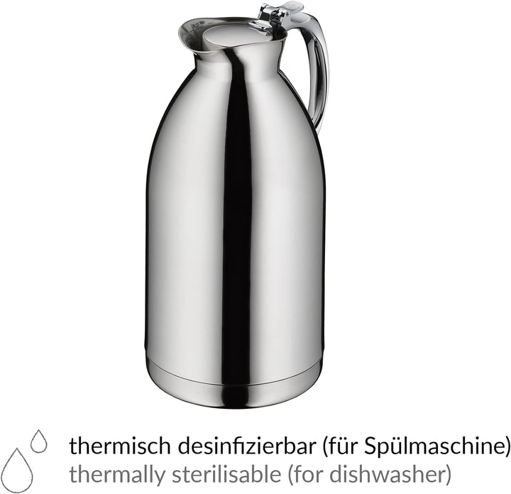alfi Thermoskanne Hotello, doppelwandiger Edelstahl poliert 1,5l, geignet für Hotel und Gastronomie,