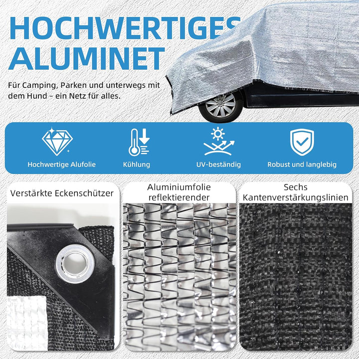 Sonnenschutznetz für Auto und Haustier, wärmeisolierendes Aluminiumfoliennetz,Sonnenschutznetz für V