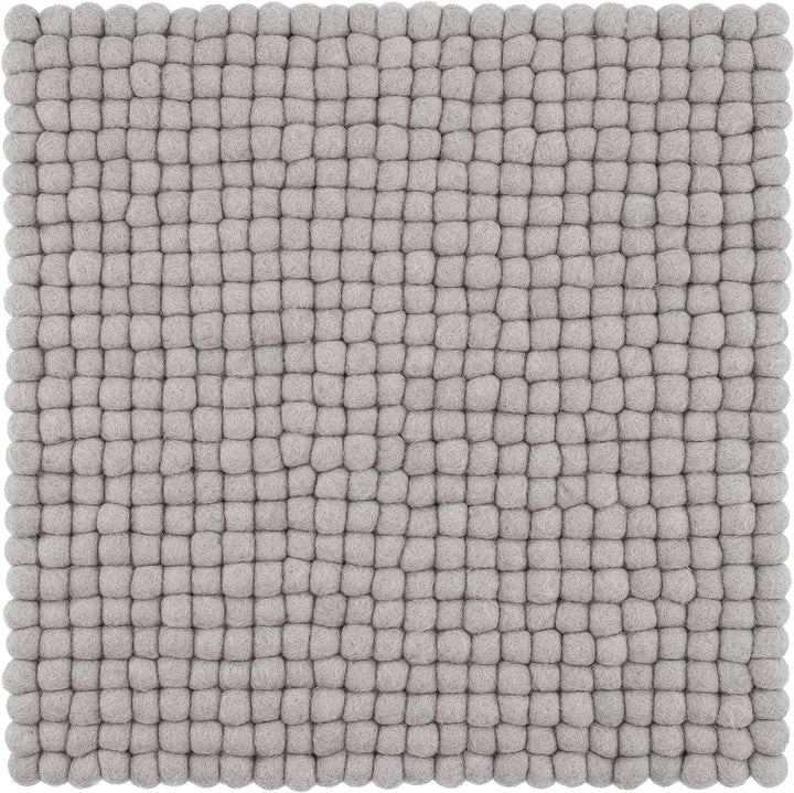 myfelt Filzkugel-Sitzauflage Stuhlauflage - Luis - quadratisch, 36x36 cm, Grau