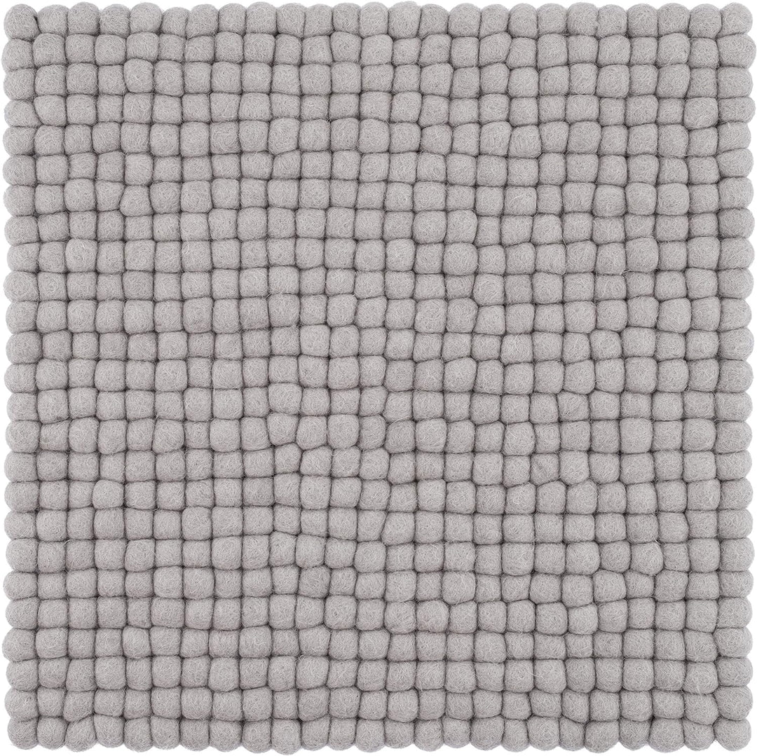 myfelt Filzkugel-Sitzauflage Stuhlauflage - Luis - quadratisch, 36x36 cm, Grau