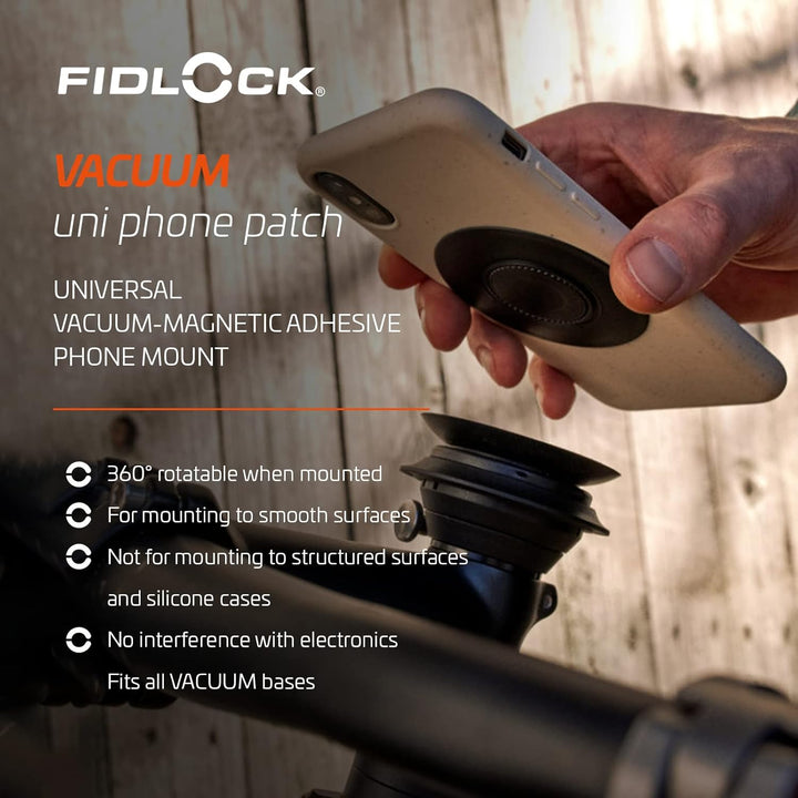 Fidlock Vacuum Uni Phone Patch - Vakuum-magnetischer Klebe-Patch für Smartphone Hüllen Black, Black