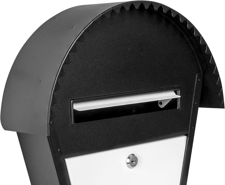 ADGO Modern Black &amp; White Edition Stylisch Briefkasten 450 x 400 x 70 mm Wandmontiert Wasserdicht Ve