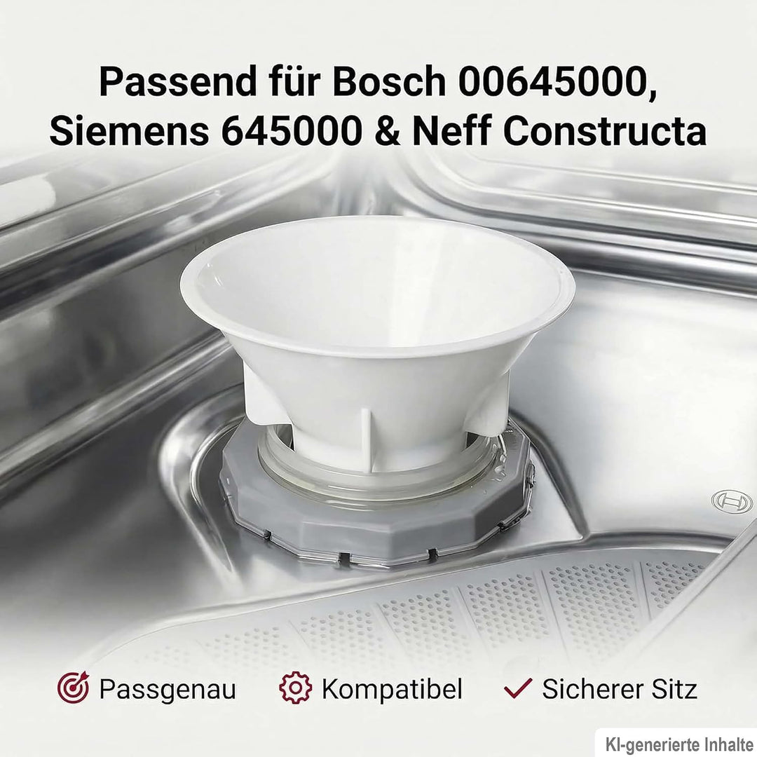 2er Set Geschirrspüler Salztrichter passend für Bosch Siemens Neff Constructa 00645000 – Einfüllhilf