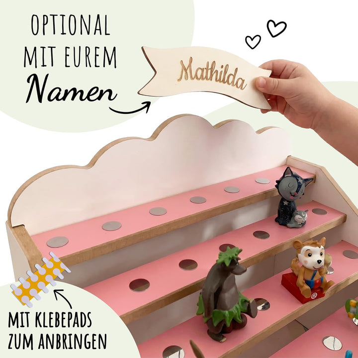 Tonie Regal für IKEA KALLAX mit Toniebox-Platz – magnetisches Tonieregal für ca. 50 Toniefiguren Fla