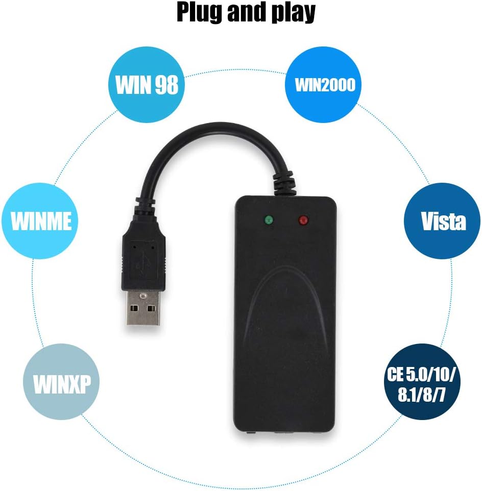 Externer Modemtreiber, USB2.0 56K Faxmodem Dual Port für Win 7 / Win 8 / Win 10 / Win XP, Support-An