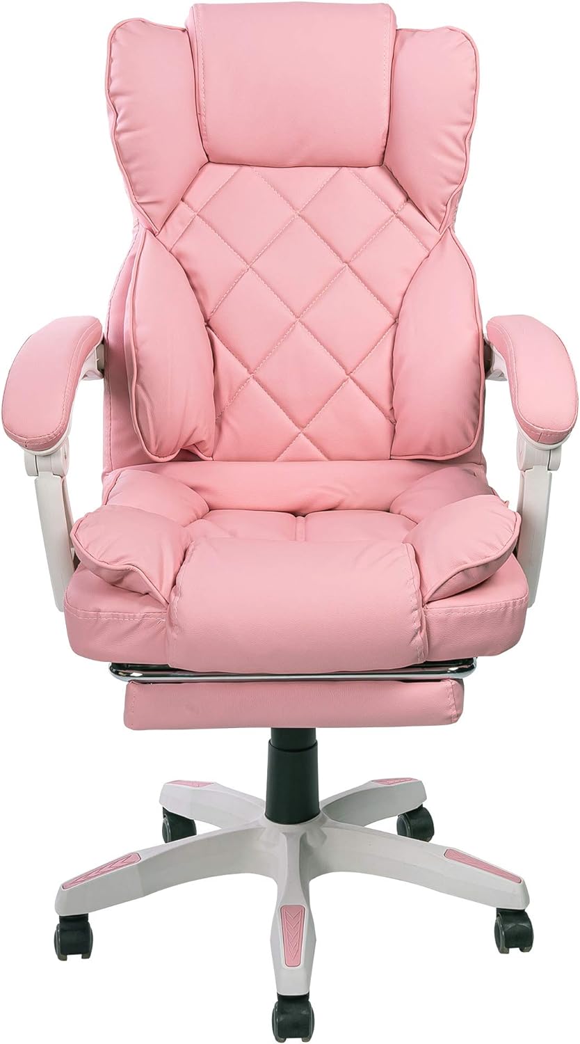 TRISENS Schreibtischstuhl Design Bürostuhl TV Bürosessel Chefsessel Relax & Home Office, Farbe:Rosa,