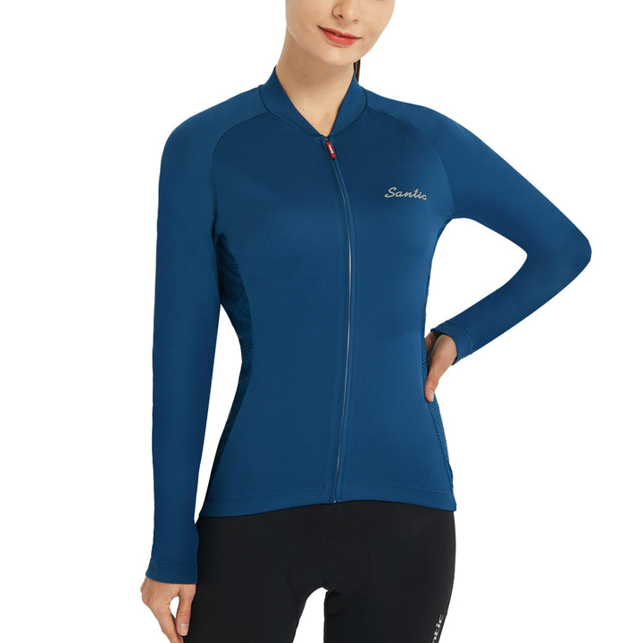 Santic Radtrikot Damen Kurz Fahrradtrikot Damen Fahrrad Shirt, L Marine