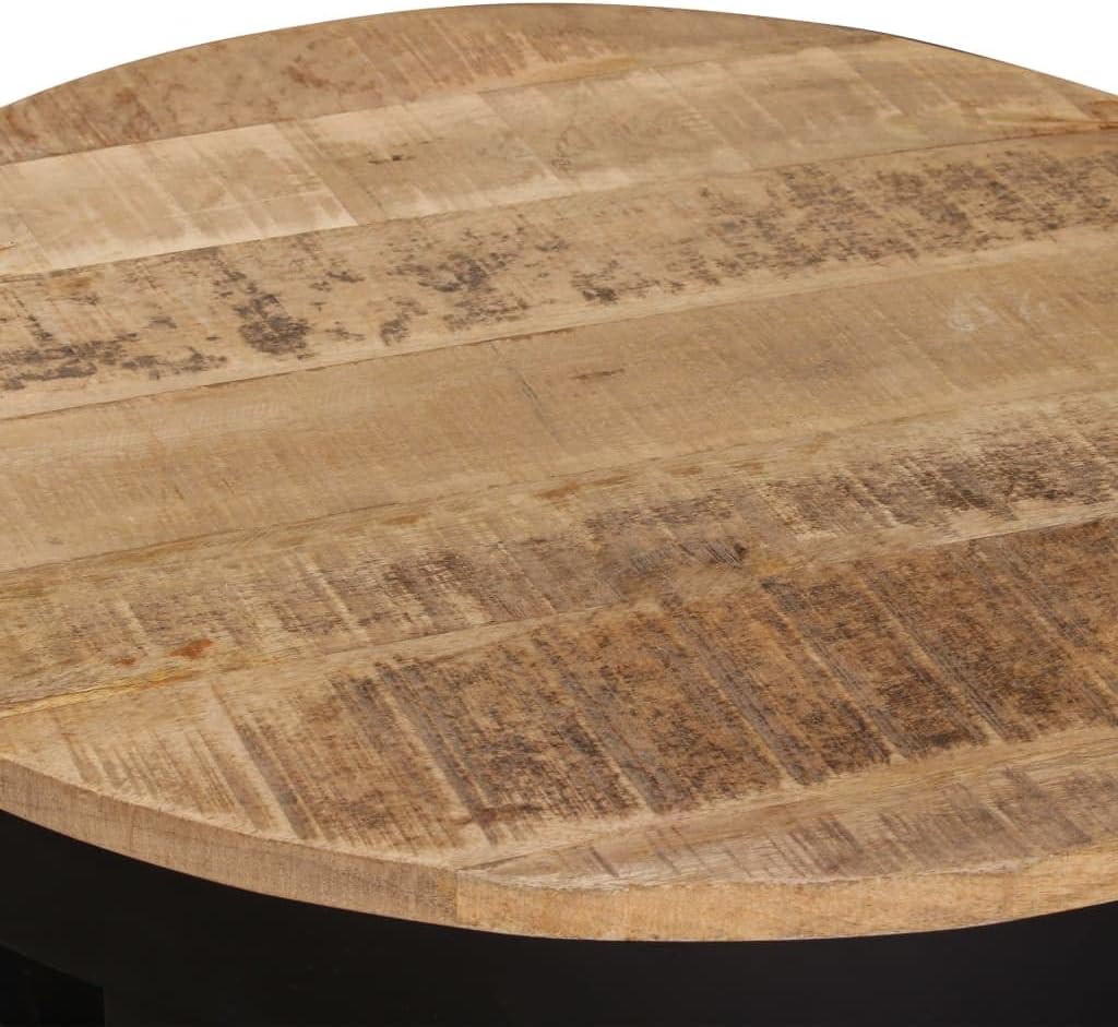 vidaXL Couchtisch Massivholz Kaffeetisch Wohnzimmertisch Beistelltisch Sofatisch Rund Tisch Wohnzimm