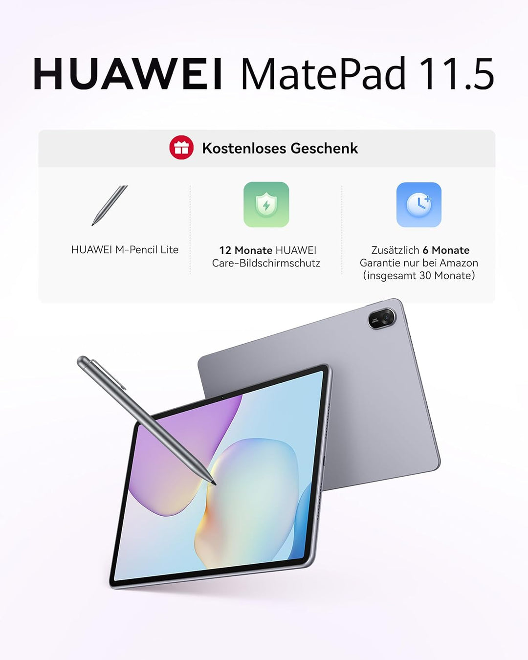 HUAWEI MatePad 11.5 2025 Tablet mit M Pencil Lite, 2.5K 120Hz, PaperMatte Display, 8+128GB, 10.100 m