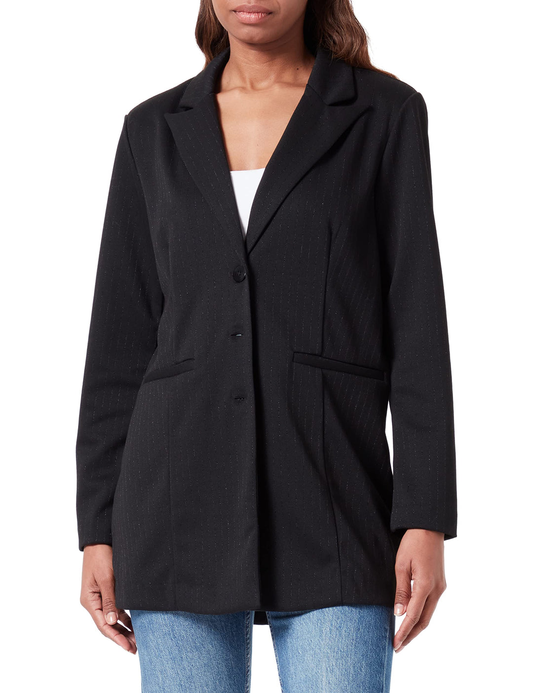 ICHI Damen Ihkate Glitz Bl Blazer L 194008/Black, L 194008/Black