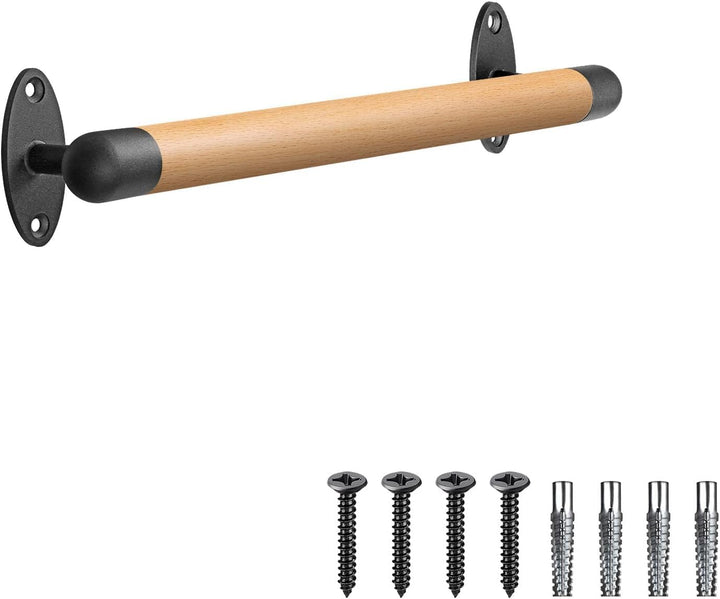 SELEWARE Handlauf Holz Innen Treppenhandlauf - 40.6cm Handläufe Schwarz Holzhandlauf Rund Treppengel