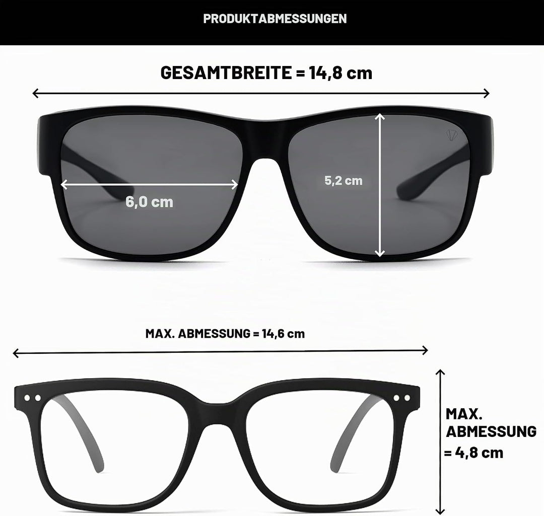 Polarisiert Überzieh Sonnenbrille mit Antireflex, Überbrille Sonnenbrille für Brillenträger, Ultrale