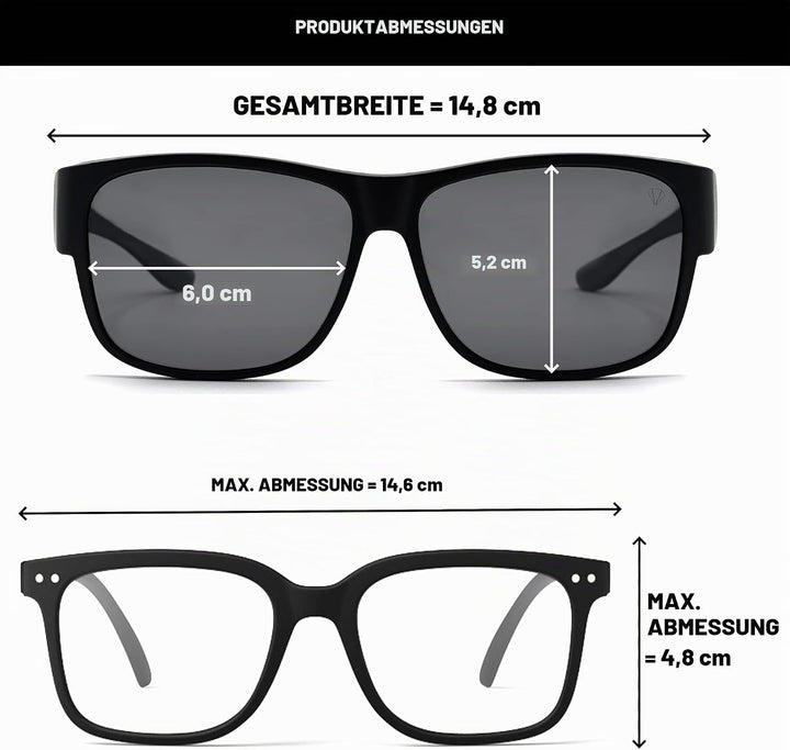 Polarisiert Überzieh Sonnenbrille mit Antireflex, Überbrille Sonnenbrille für Brillenträger, Ultrale