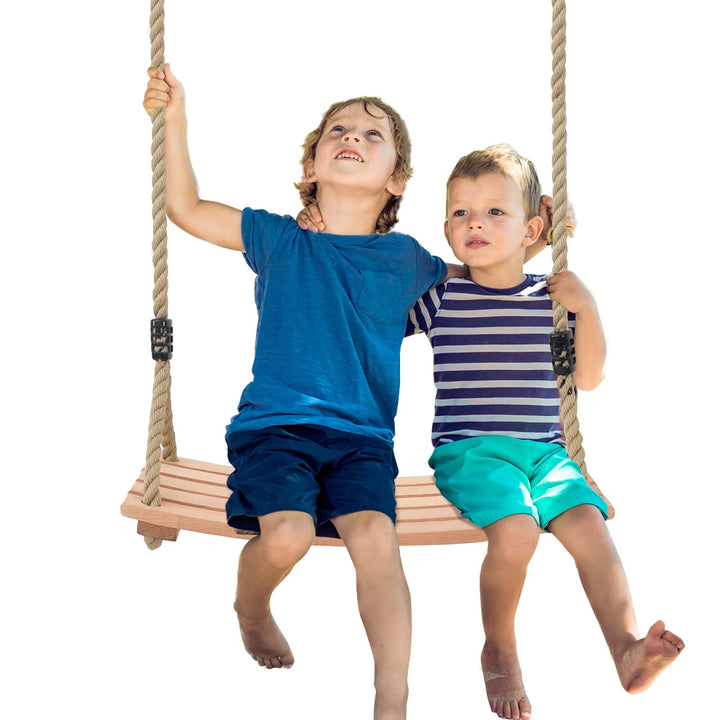 Holz Schaukelsitz für Kinder und Erwachsene, Holzschaukel,Garten schaukel mit Einstellbares Hanfseil