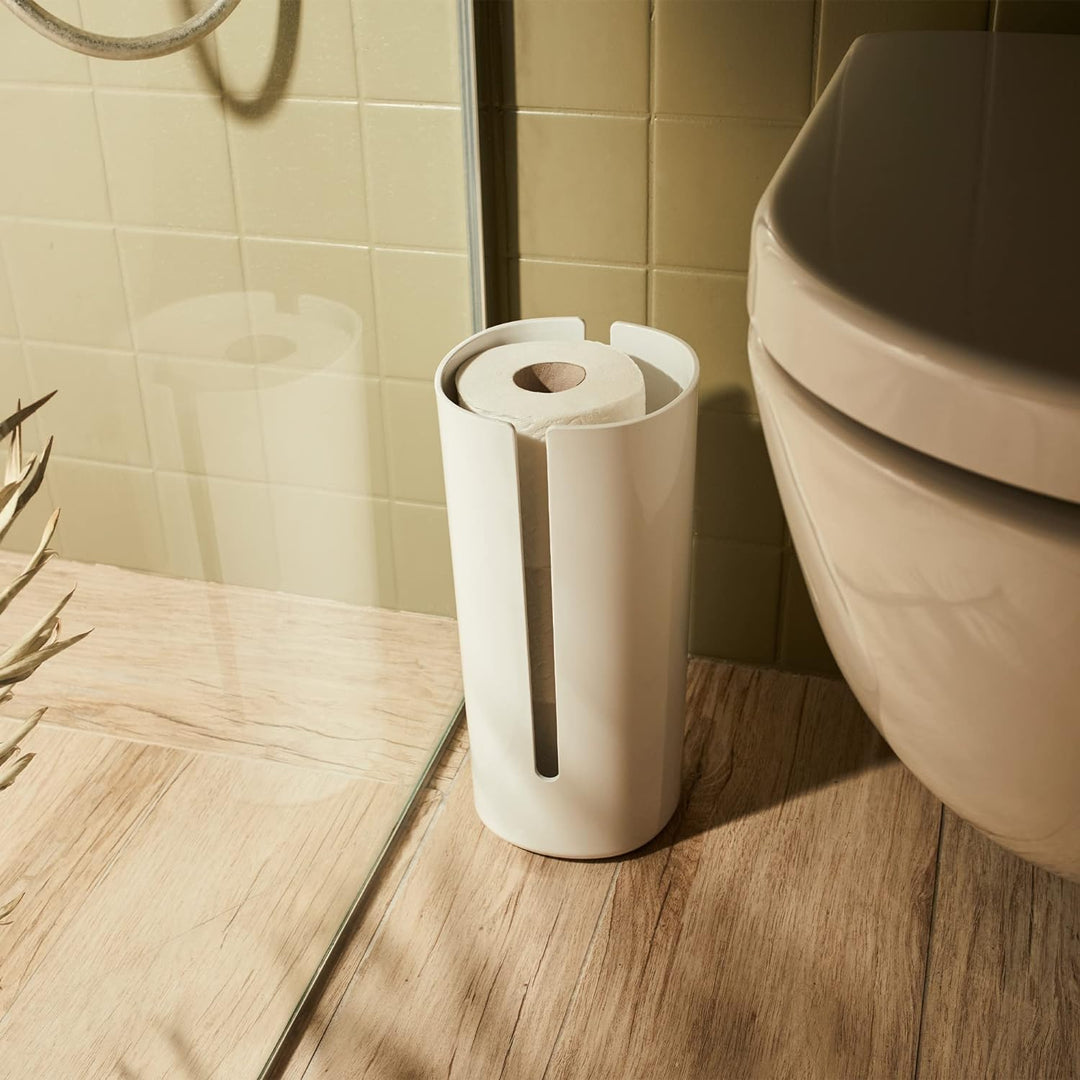 Alessi Birillo PL18 W - Design Toilettenpapierbehälter aus Thermoplastisches Harz und PMMA, Weiss,L