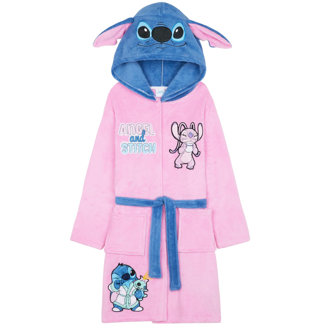 Get Trend Bademantel Mädchen, Flauschig mit Prints von Stitch und Angel, Barbie, Disney Prinzessinne