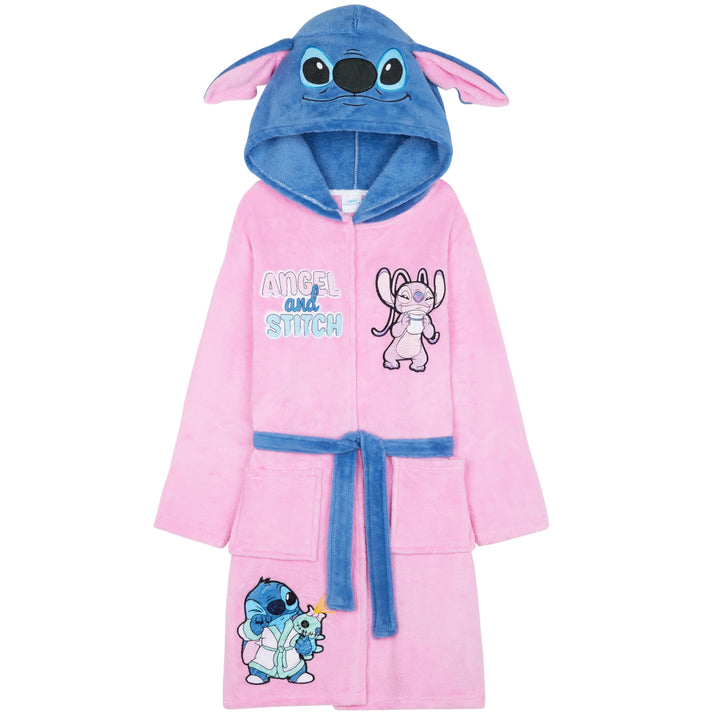 Get Trend Bademantel Mädchen, Flauschig mit Prints von Stitch und Angel, Barbie, Disney Prinzessinne