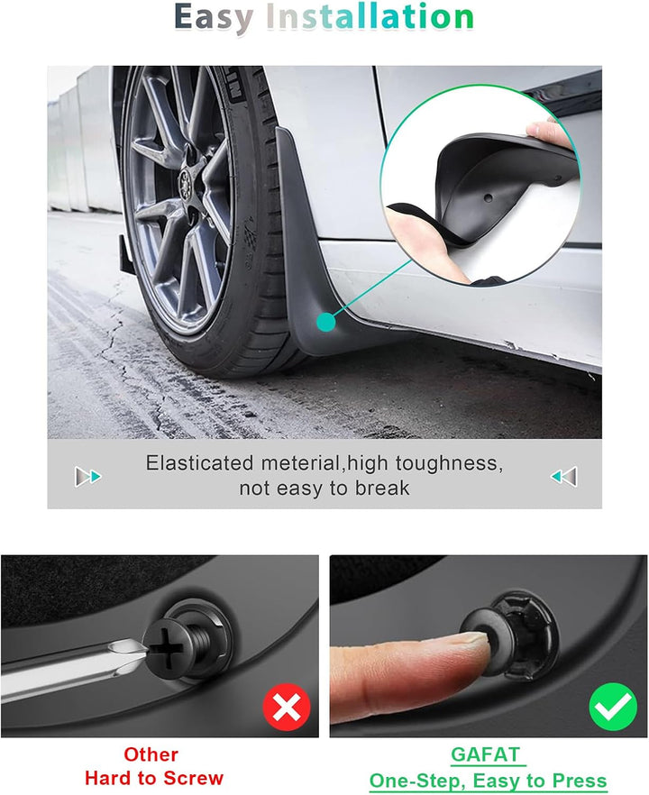 [4 Stück] GAFAT Tesla Model 3 2017-2022 2023 Schmutzfänger, Kotflügel, Spritzschutz Auto, Kunststoff