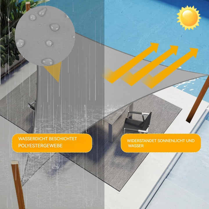 Shade&Beyond Sonnensegel Wasserdicht Dreieckig 3x3x3m, 95% UV-Schutz PES Polyester inkl Befestigungs