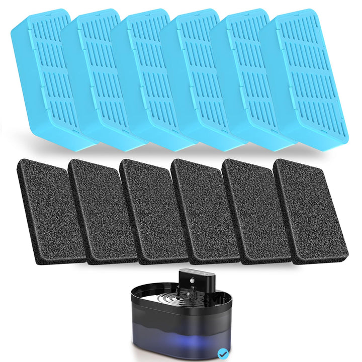 Ersatzfilter für Katzentrinkbrunnen, 2,2 l/74 oz, Ersatzfilter und Schwämme für automatischen Hausti