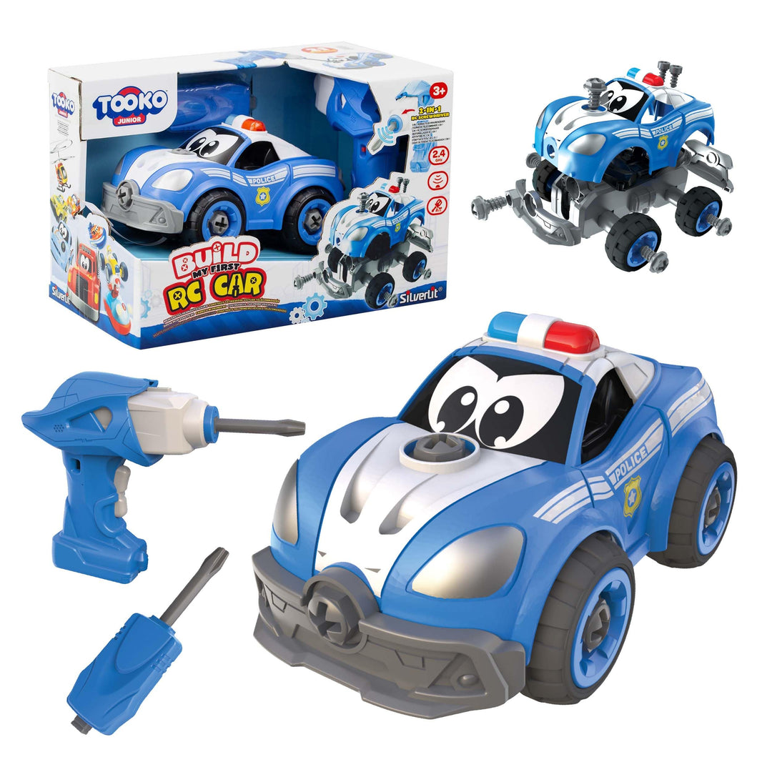 SILVERLIT TOOKO - Baue Mein RC-Polizeiauto- Funkferngesteuertes Polizeiauto zum Bauen (+22 Teile) un