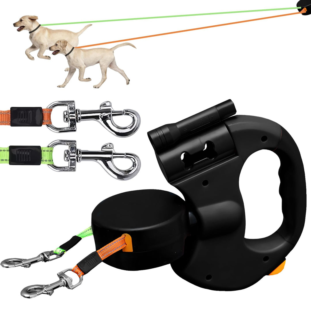 Rollleine Hundeleine, 3 Meter Doppelte Einziehbare Hundeleine Mit Bequemen Ergonomischer Griff, Ausz