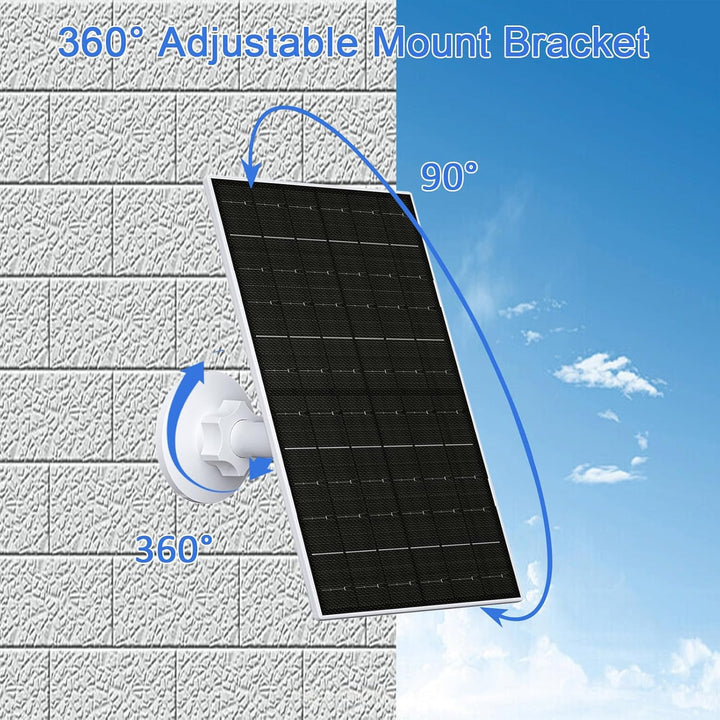 Solarpanel für Ring Kamera, 7W Kompatibel mit Ring Stick Up Cam (2./3. Gen) & Pro, Spotlight Cam Plu