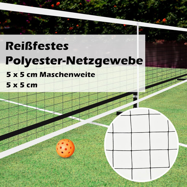 FANTASK 670 x 92cm tragbares Tennisnetz, Pickleball-Netz in offizieller Grösse mit Metallrahmen &amp; Tr