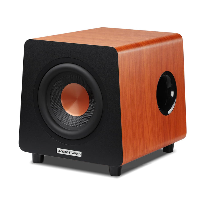 AIYIMA 800X Subwoofer Aktiv 8 Zoll, 100Watt Sub Woofer mit RCA AUX LFE Eingänge, Integrierter Verstä