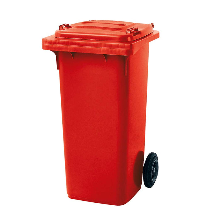 BRB 120 Liter Mülltonne mit Halter für Müllsäcke, inkl. 250 Müllsäcke (rot), rot